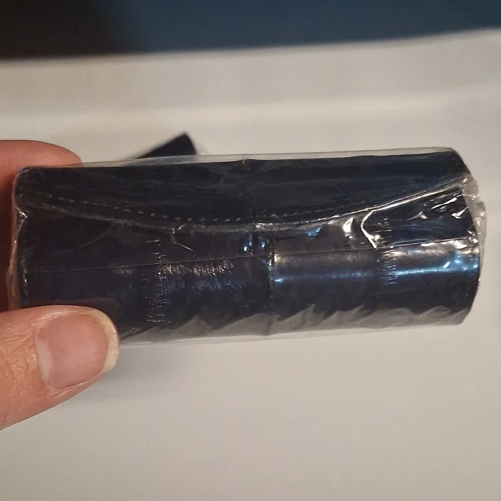 Vintage Eel Skin Lipstick Case With mirror Dark Blue